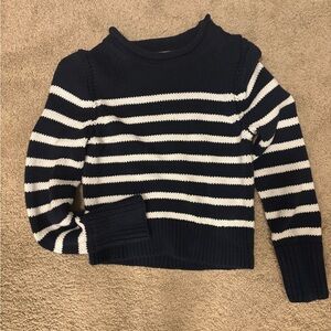J. Crew Navy and Cream Striped Sweater